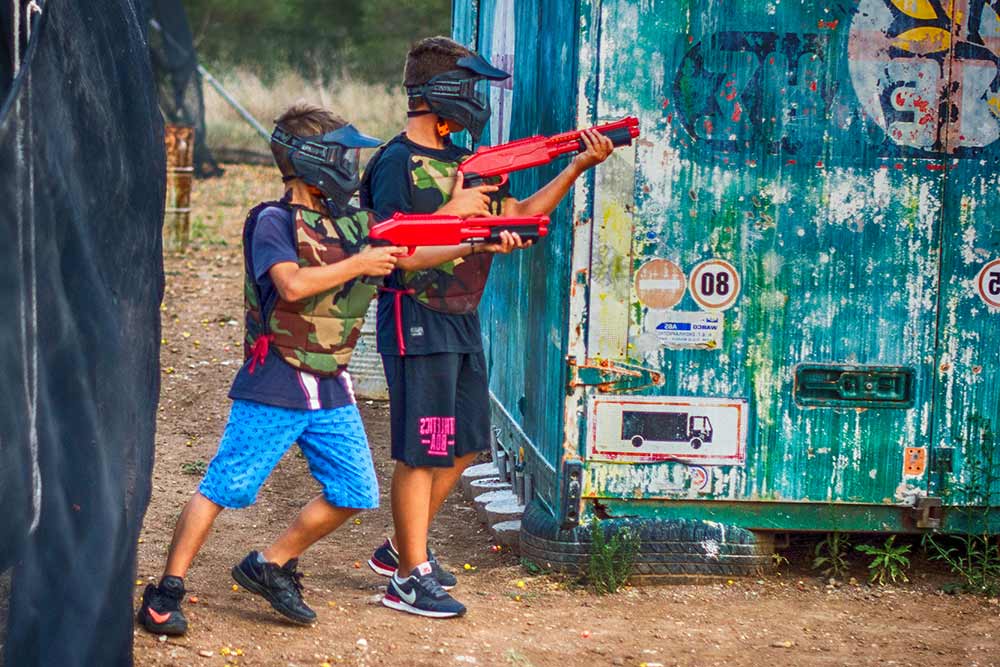 Outdoor paintball activity in Chios for older children and families
